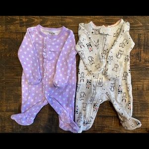 Newborn baby girl pjs 4 pairs for $16